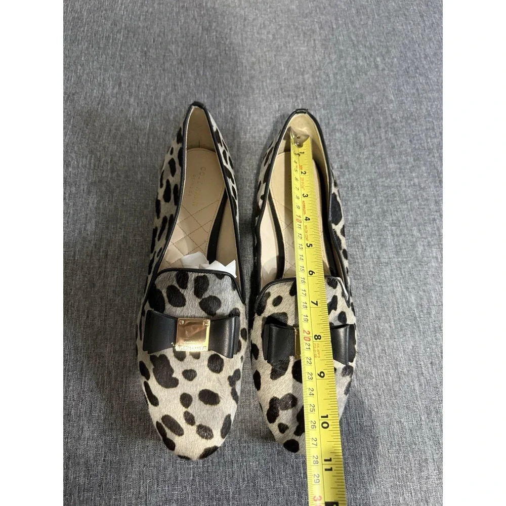 Cole Haan Tali Bow Flats Loafers leopard Calf Hair Womens size 10B